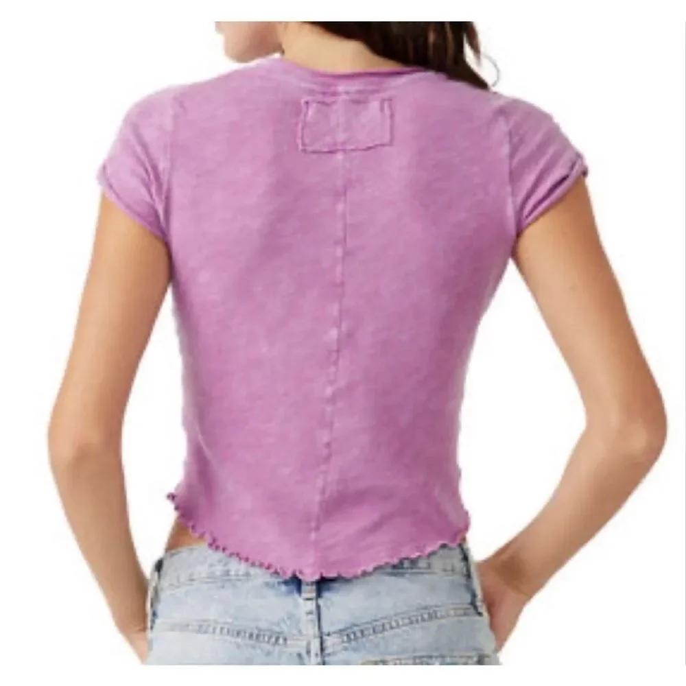 Free People X We The Free Be My Baby Tee in plum size Medium NEW